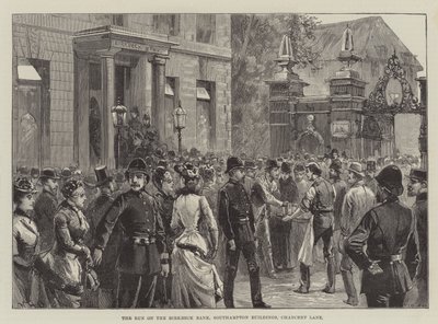 A corrida no banco de Birkbeck, edifícios de Southampton, Chancery Lane de William Heysham Overend