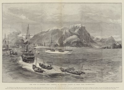A guerra na Ásia Oriental, desembarque de tropas japonesas no promontório de Shan Tung de William Heysham Overend