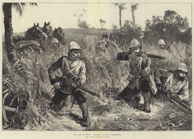 A guerra no Egito, infantaria montada escaramuça de William Heysham Overend