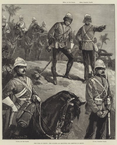 A guerra no Egito, os guardas como equipados para o serviço no Egito de William Heysham Overend