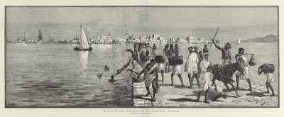 A Guerra no Sudão, Massowah, da Segunda Ilha, mostrando a Causeway de William Heysham Overend