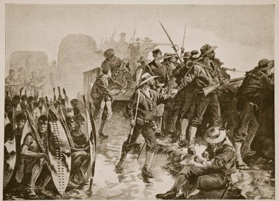 A Guerra Zulu: Defendendo um Laager contra um ataque Zulu de William Heysham Overend