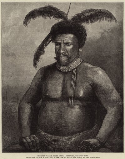 A Guerra Zulu na África do Sul, Cetewayo, o Rei Zulu de William Heysham Overend