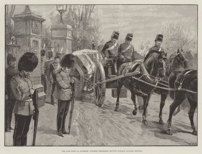 O falecido Duque de Clarence, Procissão Funeral saindo da Estação Ferroviária de Windsor de William Heysham Overend