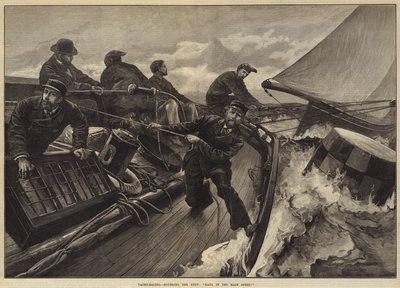 Corrida de iates, contornando a bóia, levando na folha principal! de William Heysham Overend
