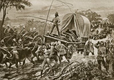 Zulu War: a força de socorro Etshowe atravessando um riacho, abril de 1879 de William Heysham Overend
