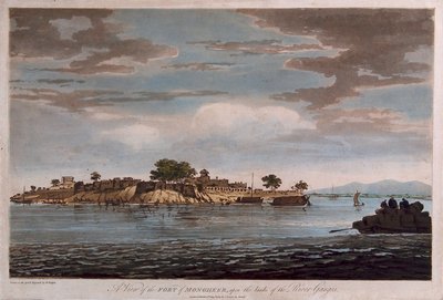 Vista do Forte de Mongheer, nas margens do rio Ganges de William Hodges