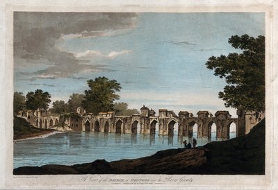 Vista da ponte de Jionpoor sobre o rio Goomty de William Hodges