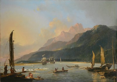 [Vista da baía de Maitavie, [na ilha de] Otaheite [Tahiti] de William Hodges