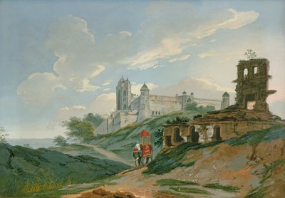 Palácio Fatehpur Sikri (guache sobre tela) de William Hodges