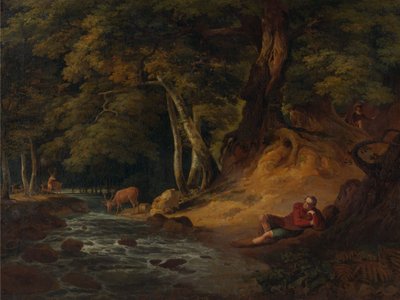 Jaques e o veado ferido: «Como vos aprouver», Ato II, Cena I de William Hodges