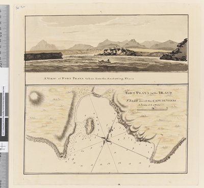 Página 3a Carta de Port Praya na Ilha de São Jago, Ilhas de Cabo Verde. Título 