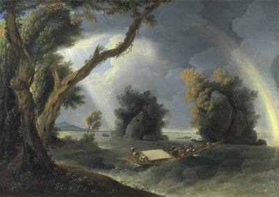 Tempestade no Ganges, com a Sra. Hastings perto das Rochas de Colgon, c.1790 (óleo sobre tela) de William Hodges