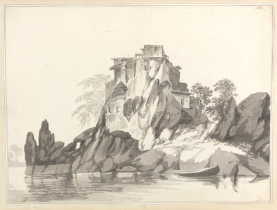 Vista da ilha de Jangerah [Jahangira] no Ganges, em frente de Sultanganj de William Hodges