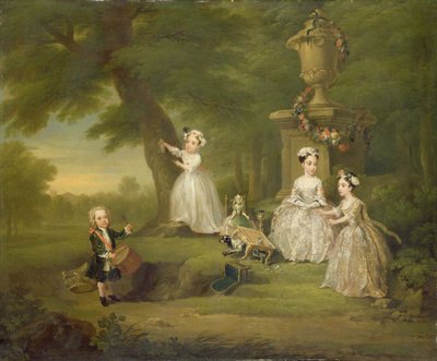 Uma festa de chá para crianças de William Hogarth