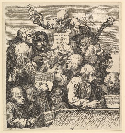 Um coro de cantores, ou The Oratorio, dezembro de 1732. de William Hogarth