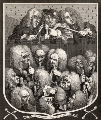 Uma Consulta de Médicos, ou A Companhia de Empreendimentos, de "Os Trabalhos de William Hogarth", publicado em 1833 (lito) de William Hogarth