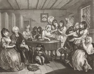 Progresso de uma prostituta. Folha 6: O funeral. 1732 de William Hogarth
