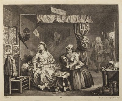 A Evolução de uma Prostituta, Gravura 3 de William Hogarth