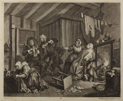 A carreira de uma prostituta, prancha 5 de William Hogarth
