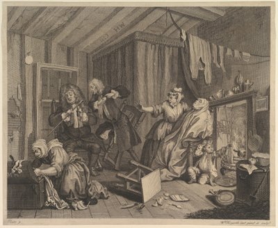 Um progresso das prostitutas, placa 5, antes de abril de 1732. de William Hogarth