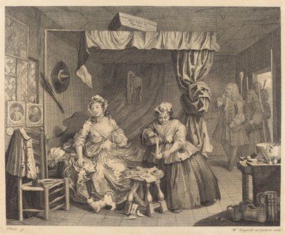 O Progresso de Uma Prostituta: pl.3 de William Hogarth