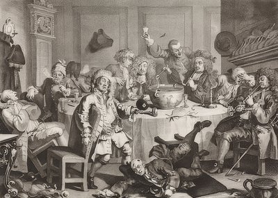 Uma conversa moderna à meia-noite. 1733 de William Hogarth