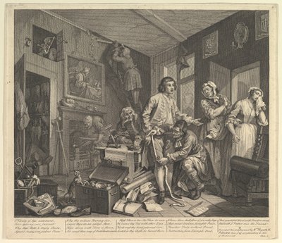 A Rakes Progress, Placa 1, 25 de junho de 1735. de William Hogarth