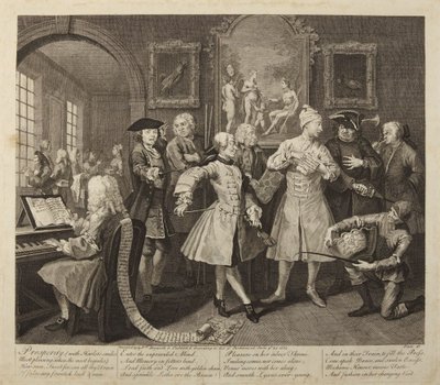 A Ascensão de um Libertino, Gravura 2 de William Hogarth