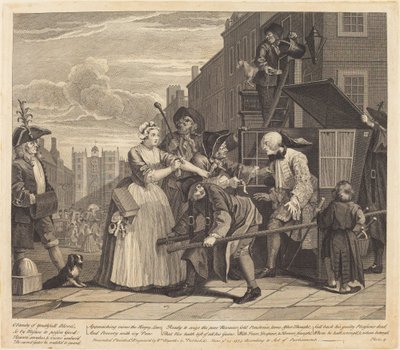 O Progresso de um Rake: pl.4 de William Hogarth