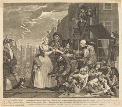 O Progresso de um Rake: pl.4 de William Hogarth