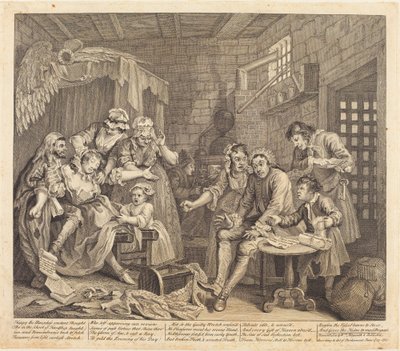 O Progresso de um Rake: pl.7 de William Hogarth
