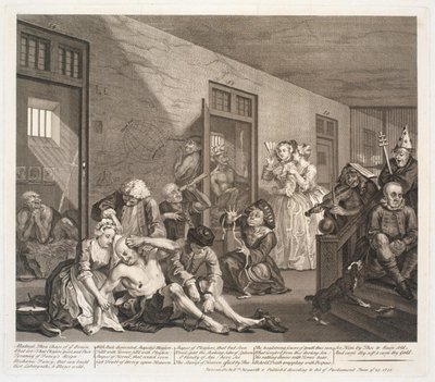 O progresso de um ancinho, placa 8 de William Hogarth