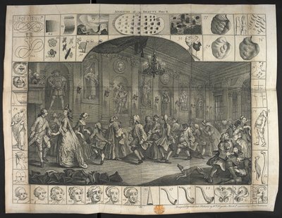 Um grande número de pessoas a dançar de William Hogarth