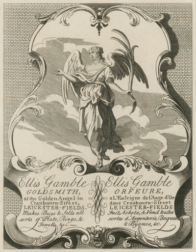 Anúncio por Ellis Gamble, Goldsmith de William Hogarth