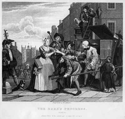 Preso por dívida, placa V de &39;A Rake&39;s Progress&39; de William Hogarth