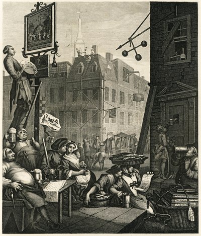 Rua da Cerveja, 1751. de William Hogarth