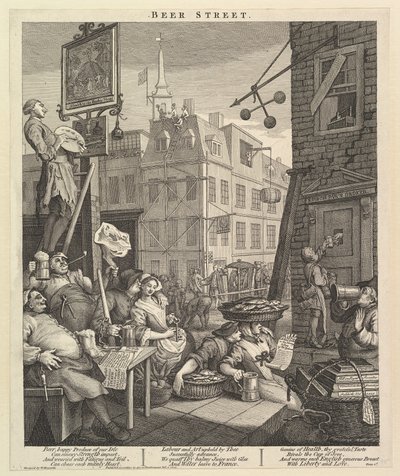 Beer Street, 4 de fevereiro de 1751. de William Hogarth