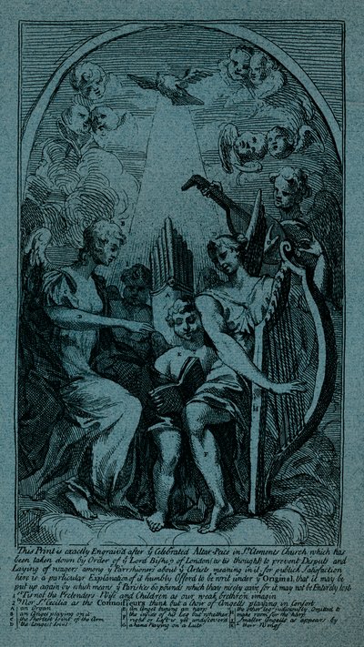 Burlesque no retábulo de Kents em St Clement Danes, c1725 de William Hogarth