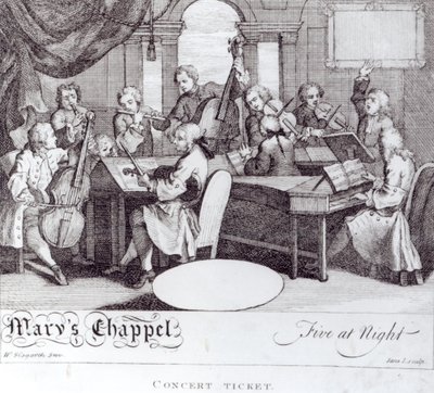 Bilhete de Concertos para a Capela de Maria de William Hogarth