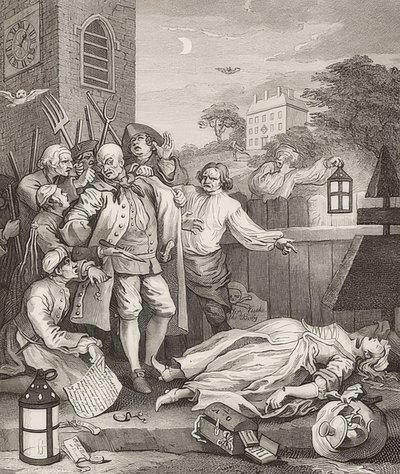 Crueldade na perfeição. De: Os quatro estágios da crueldade - Os quatro estágios da crueldade. 1751 de William Hogarth