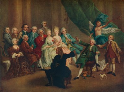 David Garrick na sala verde, século XVIII de William Hogarth