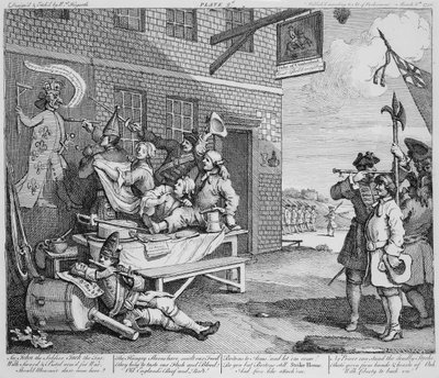 Inglaterra, prato II de &39;The Invasion&39;, 1756 de William Hogarth