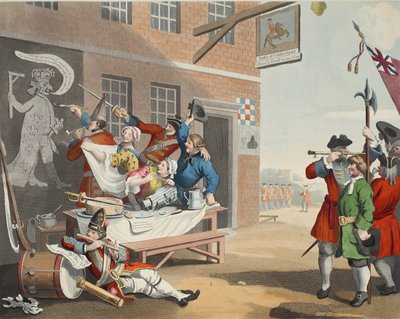 Inglaterra, ilustração de &39;Hogarth restaurado: as obras inteiras do célebre William Hogarth, re-gravado por Thomas Cook&39;, pub. 1812 (gravura colorida à mão) de William Hogarth
