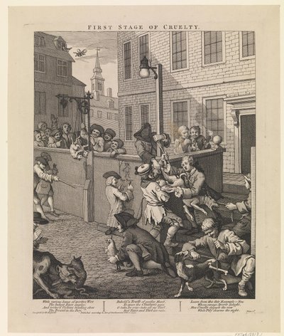 Primeiro Estágio da Crueldade de William Hogarth