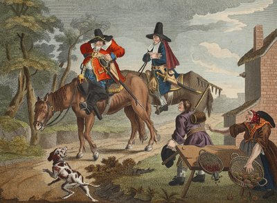 Hudibras Sallies Forth, de &39;Hudibras&39; por Samuel Butler (1612-1680), ilustração de &39;Hogarth Restaurado: As Obras Completas do célebre William Hogarth, re-gravado por Thomas Cook&39;, pub. 1812 (mão de William Hogarth