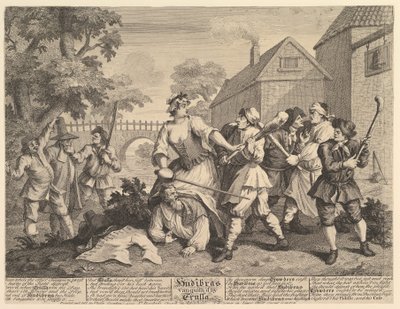 Hudibras vencido por Trulla Doze grandes ilustrações para Samuel Butlers ..., fevereiro de 1725-26. de William Hogarth