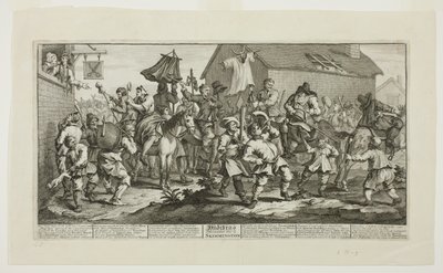 Hudibras e o Skimmington, prato sete de Hudibras de William Hogarth
