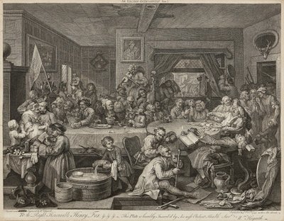 Humores de uma eleição (conjunto de quatro) (gravuras) de William Hogarth