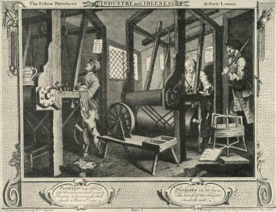 Interior de uma oficina de tecelões, 1747, 1925. de William Hogarth